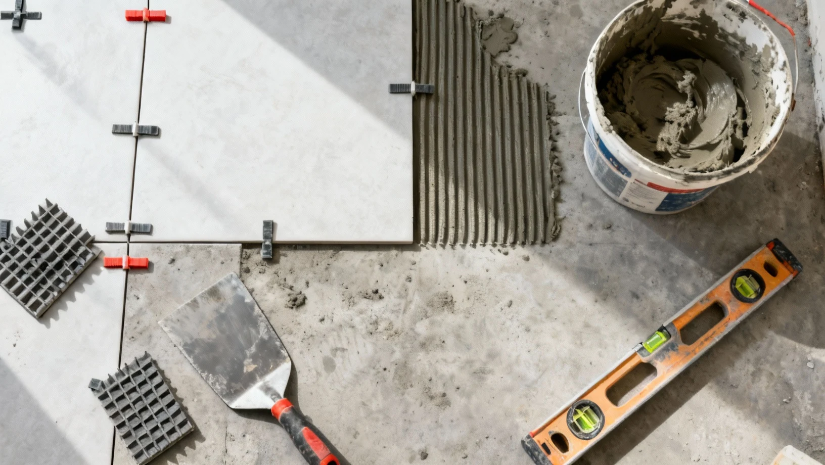 Pose de carrelage au sol