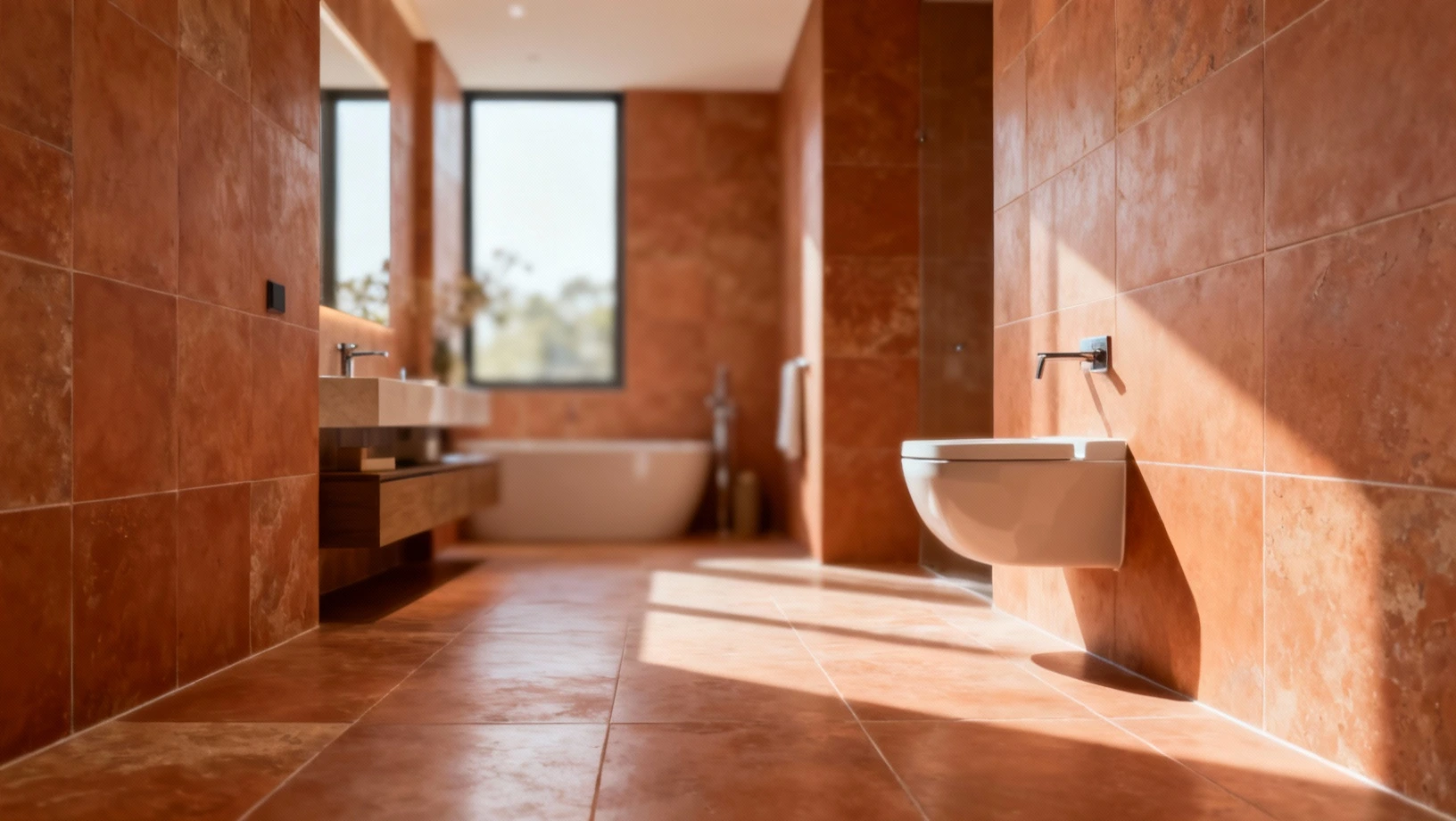 Intérieur moderne avec carrelage haut de gamme